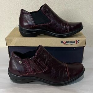 Romika Cassie Slip-On genuine Leather‎ Loafers burgundy EU 37 US 6/6.5